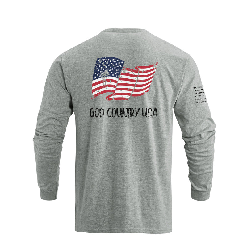 USA FLAG GRAPHIC LONG SLEEVE T-SHIRT