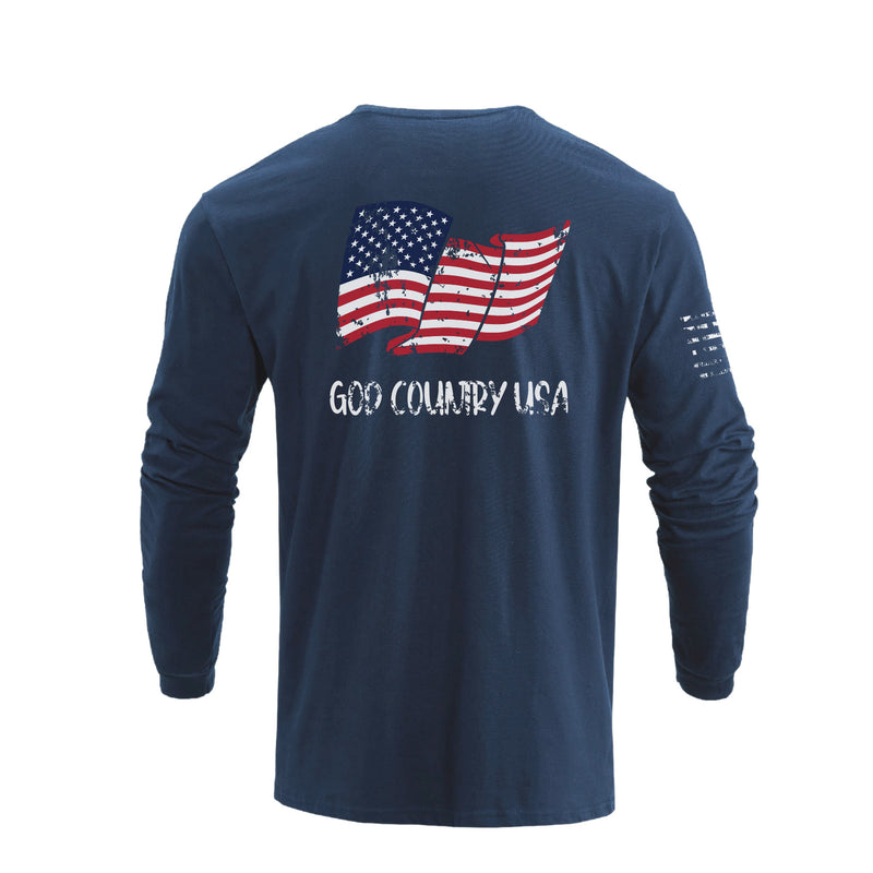 USA FLAG GRAPHIC LONG SLEEVE T-SHIRT