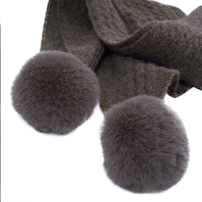 POM POM KNIT WINTER SCARVES