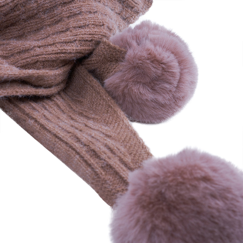 POM POM KNIT WINTER SCARVES