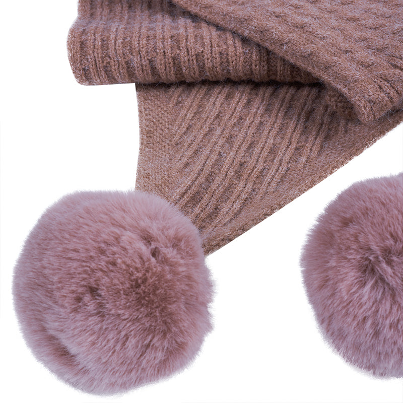 POM POM KNIT WINTER SCARVES