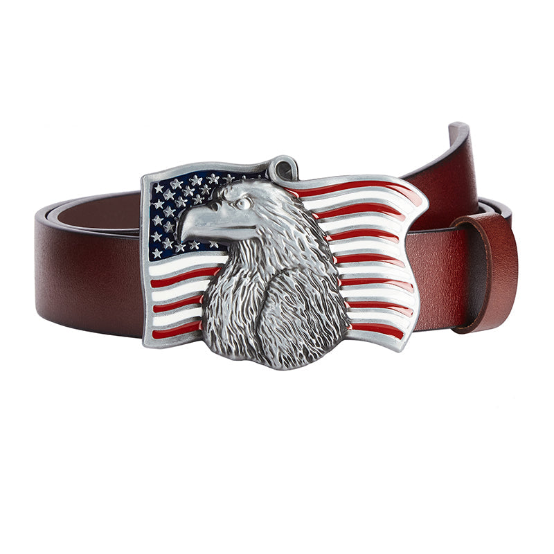 USA FLAG EAGLE STEEL BUCKLE BELT