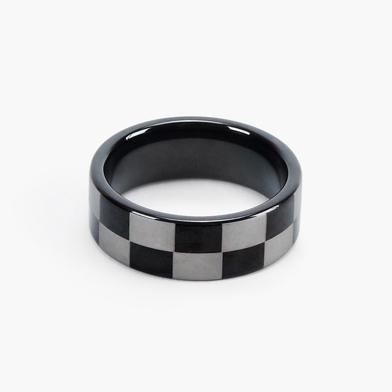CHESS CARD CHECKERED RING