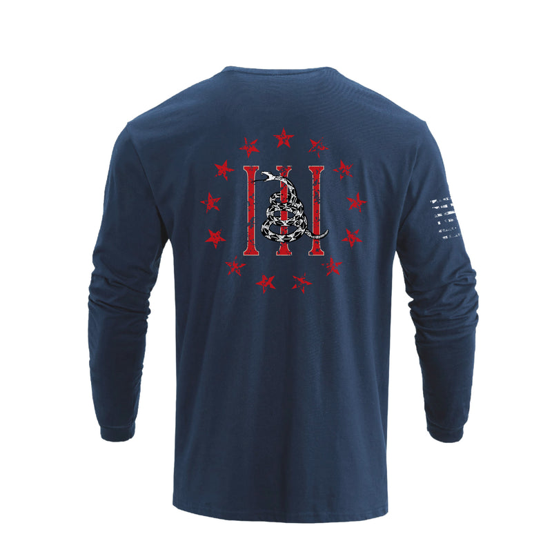 SNAKE USA FLAG GRAPHIC LONG SLEEVE T-SHIRT