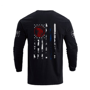 USA FLAG SNAKE GRAPHIC LONG SLEEVE T-SHIRT