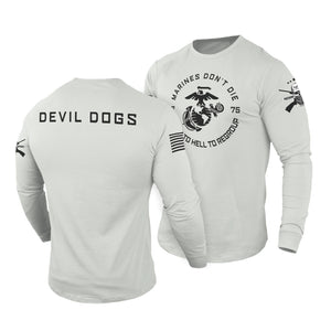MARINES DON'T DIE 100% COTTON GRAPHIC LONG SLEEVE T-SHIRT