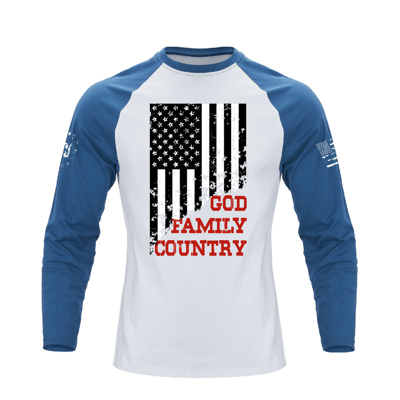 USA FLAG GFC RAGLAN GRAPHIC LONG SLEEVE T-SHIRT