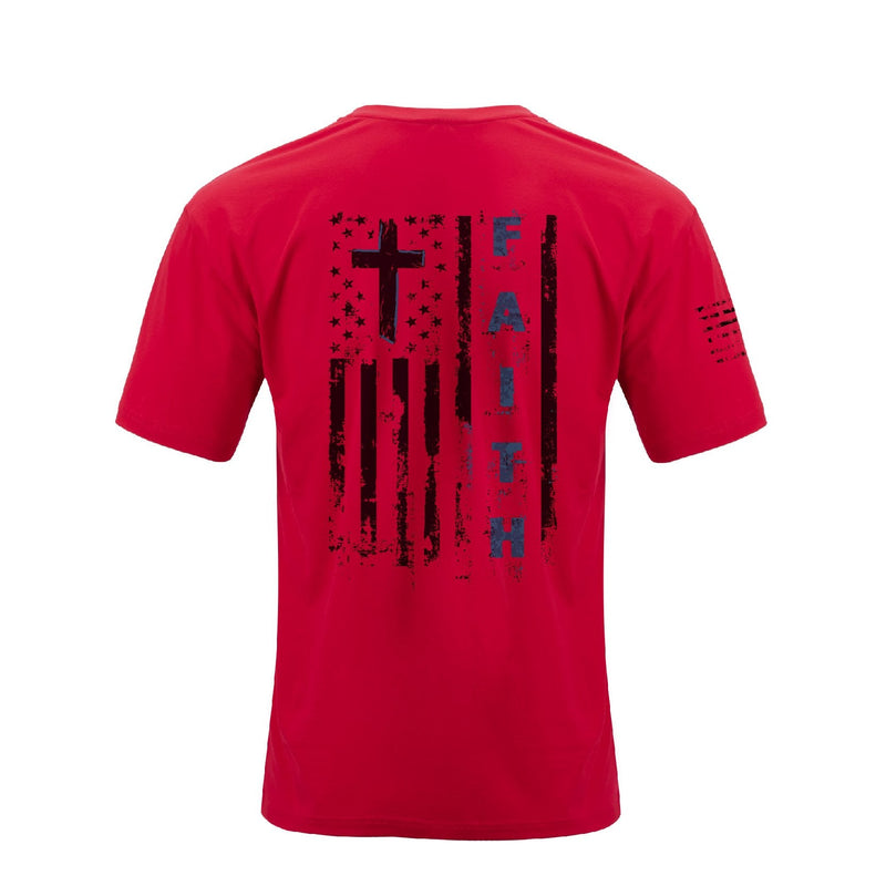 100% COTTON FAITH IN USA FLAG GRAPHIC TEE WATERPROOF