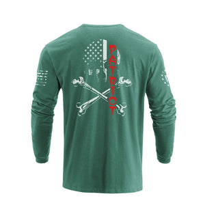 PATRIOT SKULL GRAPHIC LONG SLEEVE T-SHIRT