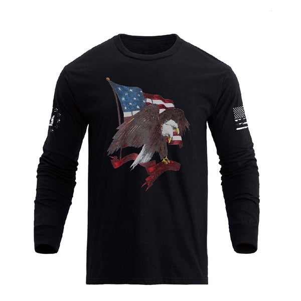 USA FLAG EAGLE GRAPHIC LONG SLEEVE T-SHIRT