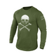 Camiseta de manga larga con estampado de calavera y ajuste relajado de 100% algodón para hombre - 18023