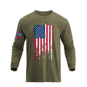 USA FLAG GRAPHIC LONG SLEEVE T-SHIRT