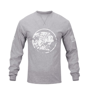 NATIVE AMERICAN CREWNECK GRAPHIC LONG SLEEVE T-SHIRT