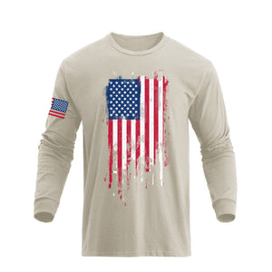 USA FLAG GRAPHIC LONG SLEEVE T-SHIRT