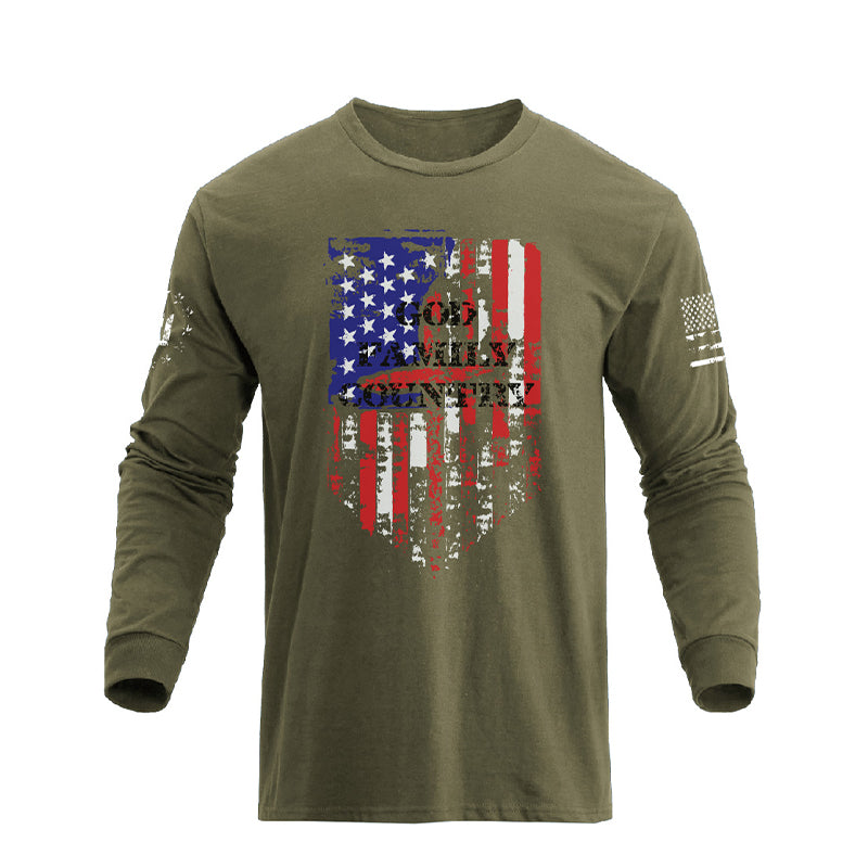 USA FLAG GRAPHIC LONG SLEEVE T-SHIRT