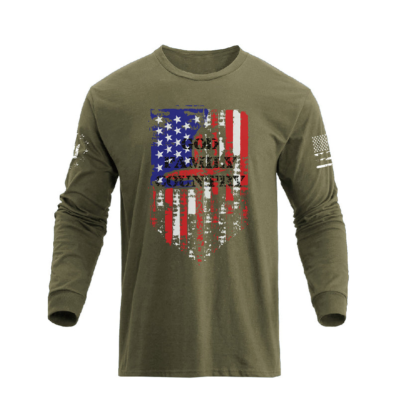 USA FLAG GRAPHIC LONG SLEEVE T-SHIRT