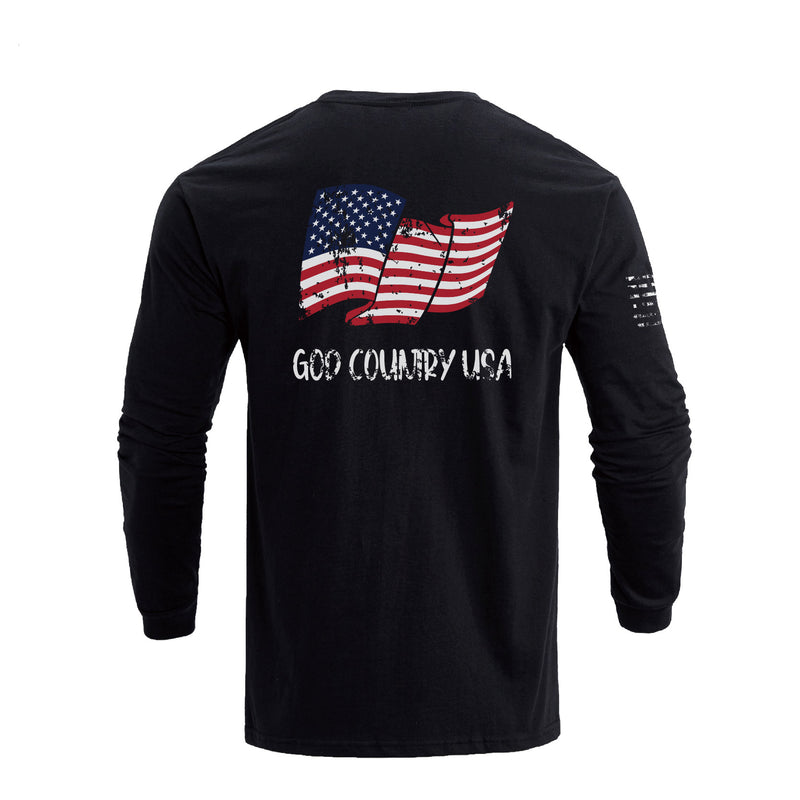 USA FLAG GRAPHIC LONG SLEEVE T-SHIRT