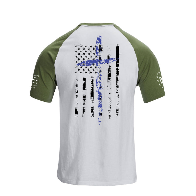 USA FLAG CROSS GRAPHIC TEE