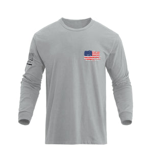 STATUE OF LIBERTY USA FLAG GRAPHIC LONG SLEEVE T-SHIRT
