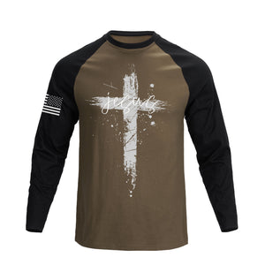 CROSS RAGLAN GRAPHIC LONG SLEEVE T-SHIRT