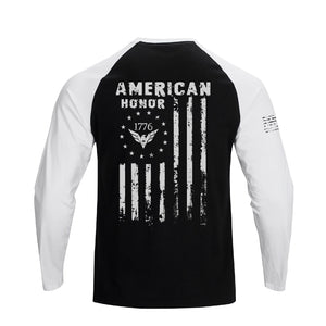 USA FLAG RAGLAN GRAPHIC LONG SLEEVE T-SHIRT