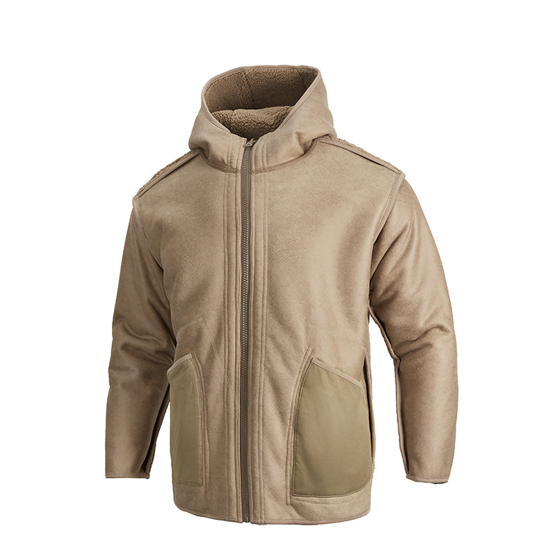 POLAR LEATHER REVERSIBLE HOODED FLEECE JACKETS