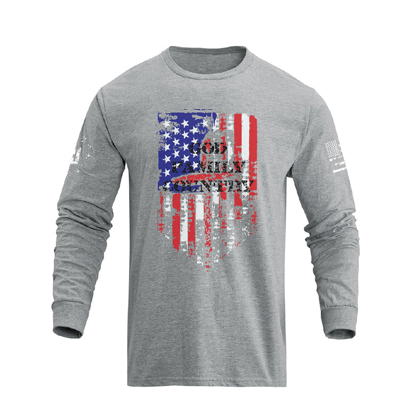 USA FLAG GRAPHIC LONG SLEEVE T-SHIRT