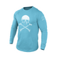Camiseta de manga larga con estampado de calavera y ajuste relajado de 100% algodón para hombre - 18023