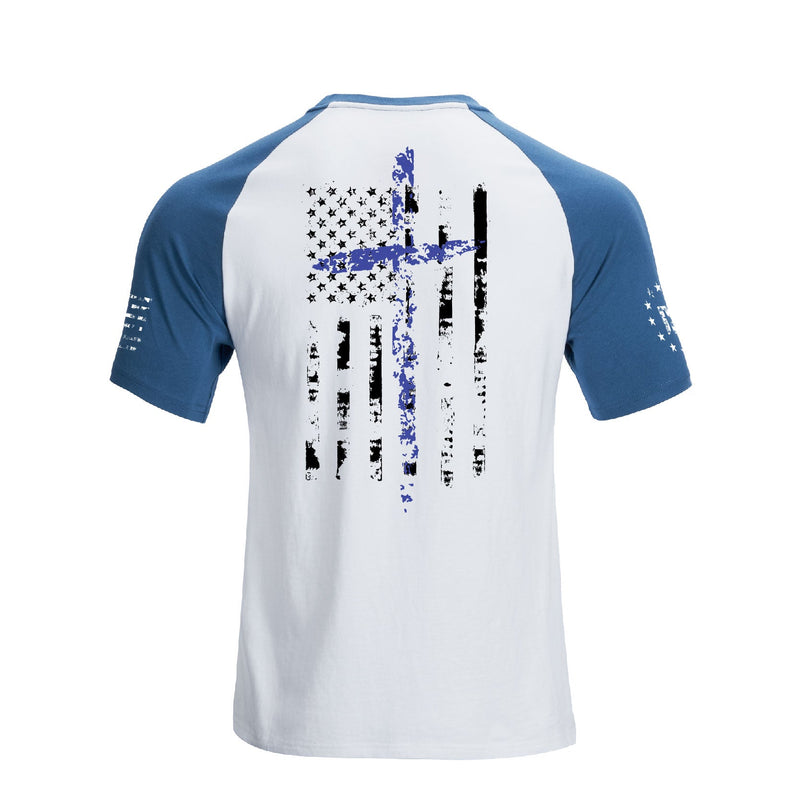 USA FLAG CROSS GRAPHIC TEE