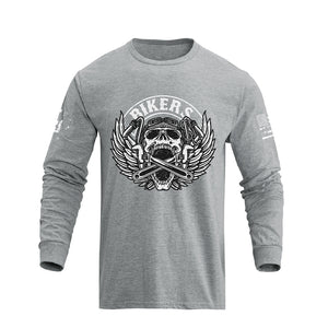 SKULL BIKER GRAPHIC LONG SLEEVE T-SHIRT