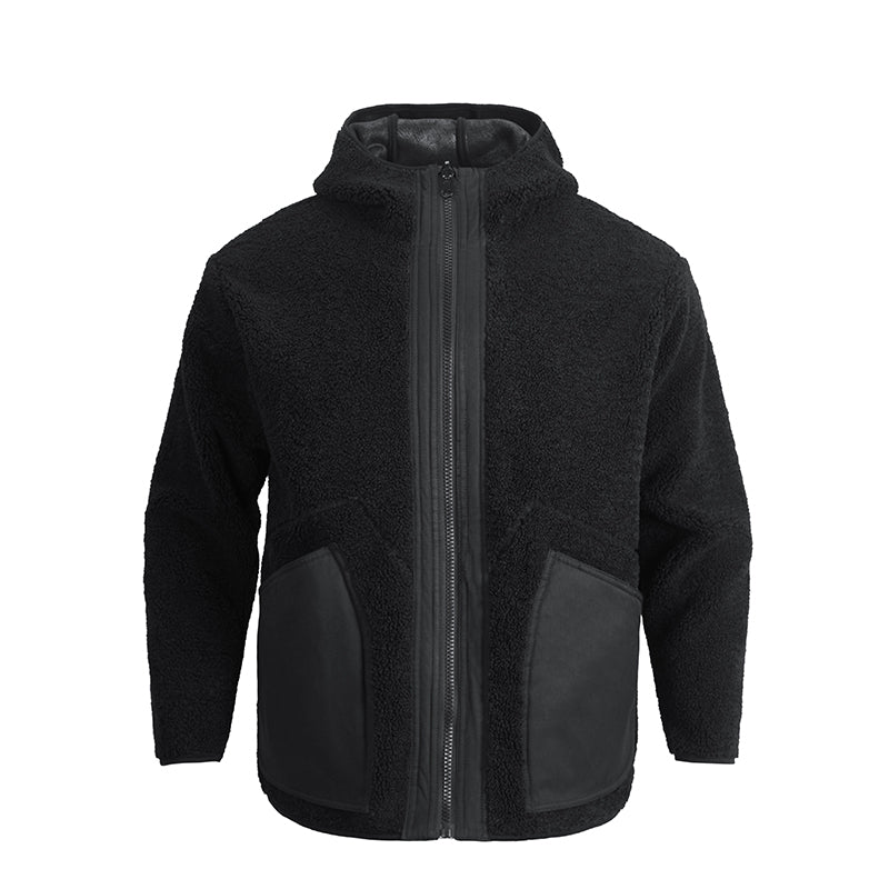 POLAR LEATHER REVERSIBLE HOODED FLEECE JACKETS