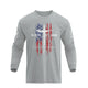 USA FLAG CROSS GRAPHIC LONG SLEEVE T-SHIRT