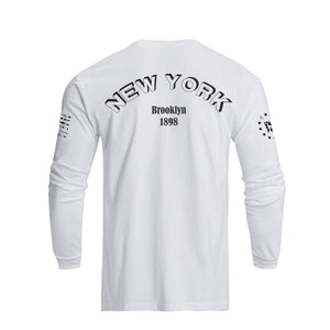 NEW YORK USA FLAG GRAPHIC LONG SLEEVE T-SHIRT