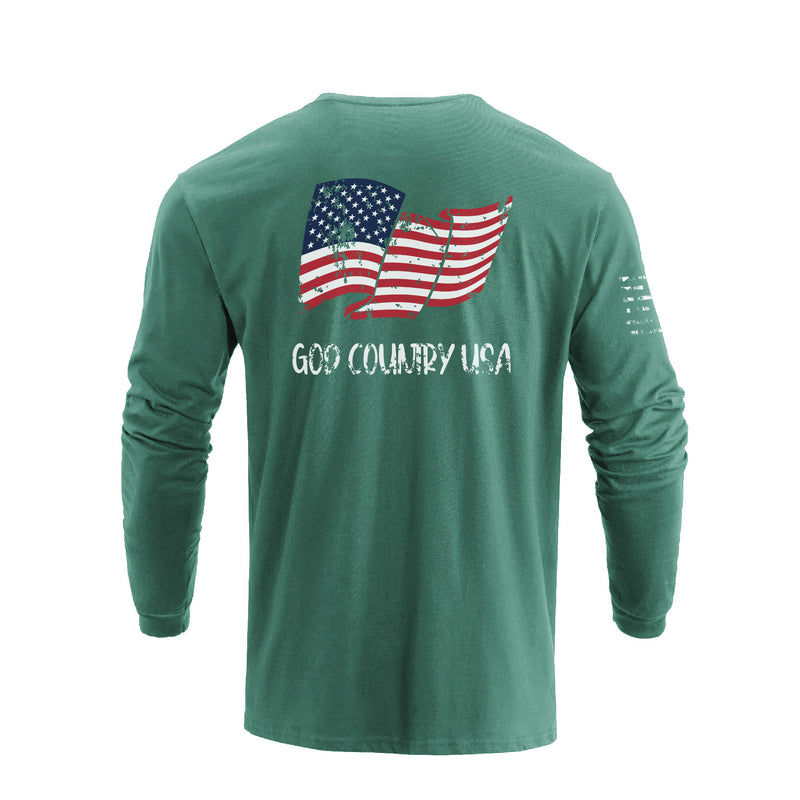 USA FLAG GRAPHIC LONG SLEEVE T-SHIRT