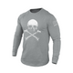Camiseta de manga larga con estampado de calavera y ajuste relajado de 100% algodón para hombre - 18023