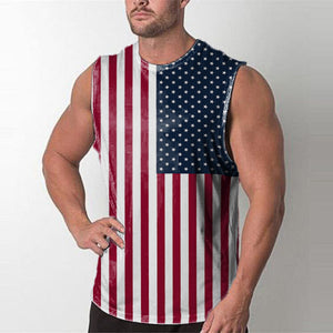 USA FLAG PRINTED TANK TOP